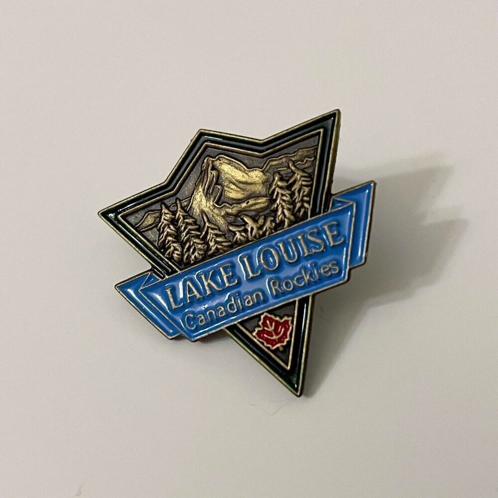 Lake Louise Skiing Lapel Hat Pin Canadian Rockies
